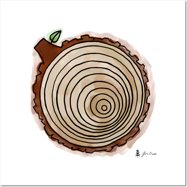 Tree Rings Watercolor Wall Art by FirTree